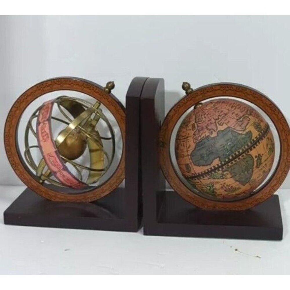 Musical turning globe & Ptolemaic sphere bookends